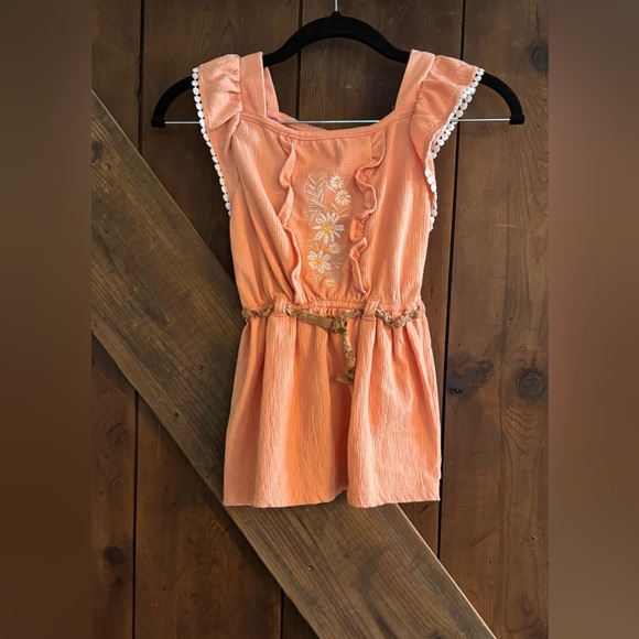 4/$12 Little Lass Coral Embroidered Top - Picture 3 of 4